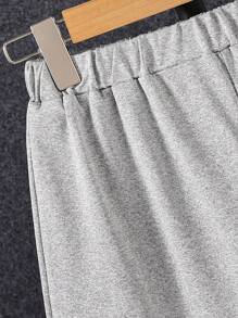 SHEIN Tween Boy Vacation Casual Geometric Print Mix Matching Short Sleeve Top And Shorts Set - Light Grey - View 5