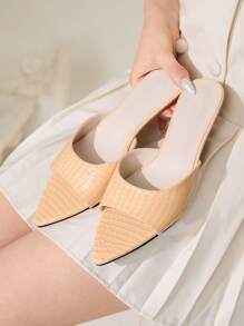 CUCCOO CHICEST Sandalias de mujer de tacón alto de punta fina y tacón de aguja, versátiles, para primavera y verano, con plataforma - Naranja - Ver 5