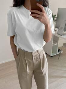 DAZY Solid Drop Shoulder Tee Summer