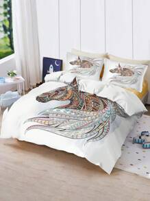 复古马匹印花床上用品套件