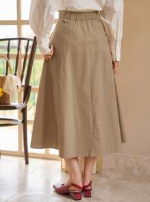 DAZY 高腰褶裥细节裙