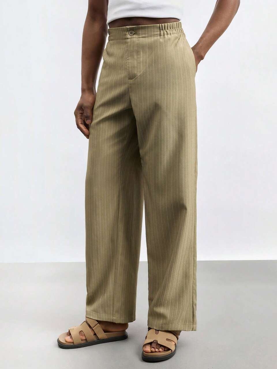 SHEIN Maija Men's Casual Commuter Striped Suit Pants