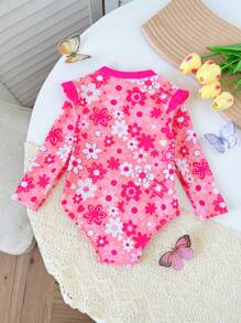 SHEIN Maillot de bain une pièce à fleurs ditsy pour bébé fille, vacances à la plage