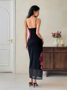 EastFlair Vestido de tirantes con estampado floral elegante para mujeres