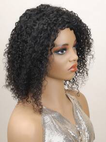 Glueless Wig Ready And Go Kinky Curly Short Curly Human Hair Wigs For Women Full Machine Made Wig Jerry Curly Wave Wigs Cheap Curly Bob Wigs Natural Black