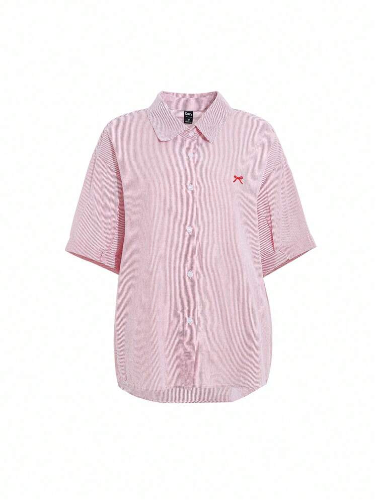 DAZY SHEIN X AYA NAKAMACHI Women's Loose Short Sleeve Shirt With