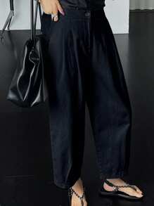 DAZY Quần dài công sở thanh lịch, giản dị dành cho nữ, thời trang tối giản cho trang phục hàng ngày, quần giáo viên - Màu xanh hải quân - Xem 6