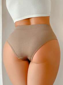 3pcs/Set Seamless Plus Size Women Ribbed Bikini Briefs