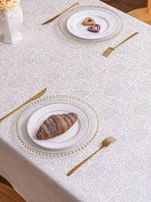 1 stuk Rechthoekige Multi-Size Jacquard Tafelkleed Met Volledig Scherm Rozen Bloemenpatroon, Wasbaar Polyester Stoffen Tafelkleed Geschikt Voor Eettafel, Keukentafel, Restaurant, Catering, Brunch, Buffet, Feest, Picknick, Kamperen, Vakanties En Andere Speciale Gelegenheden