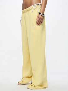 SUMWON WOMEN Wide Leg Jogger Sweatpants Cozy Fleece Athletic Loungewear With Pockets Elastic Waist Casual Workout Training Athleisure Pants Fall Winter ComFort Graduation,Back To School Outfits,Graduation,Teacher Outfits For Women,Back To School