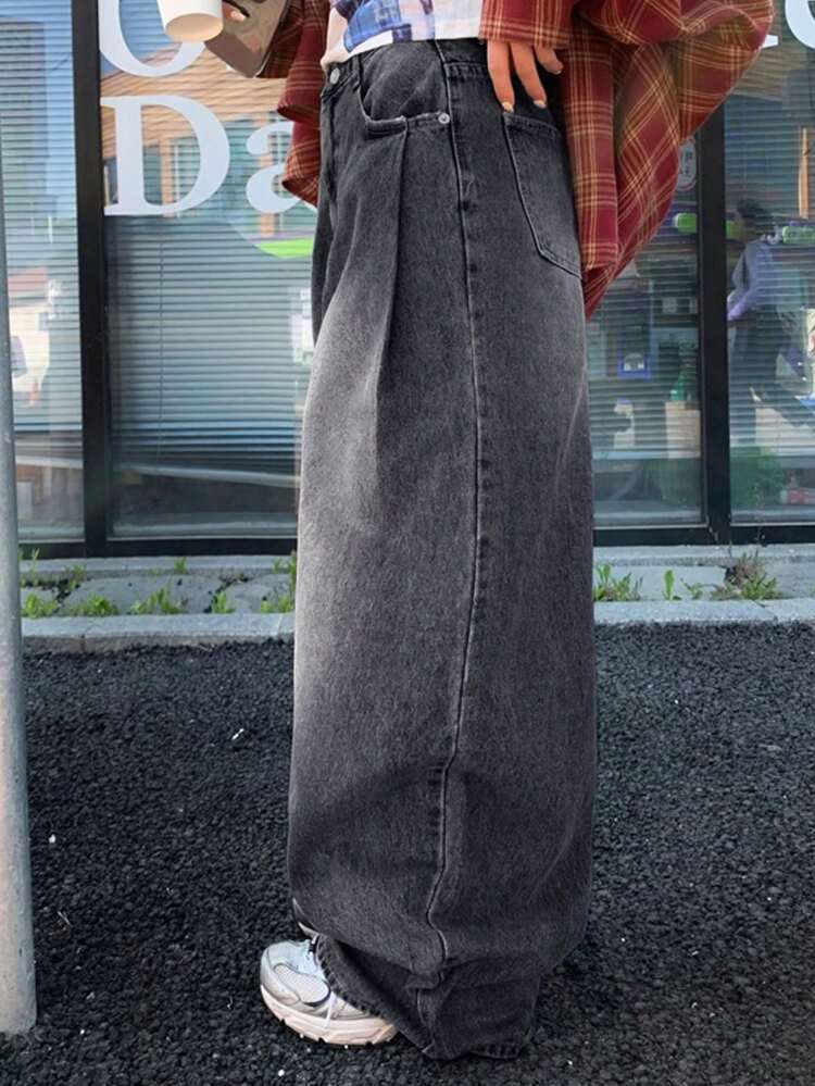 Women's Vintage Washed Ripped Denim Jeans, All-Season,Baggy Jeans