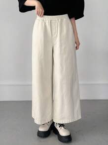 FRIFUL Pantalones vaqueros de unicolor de estilo simple para el uso diario de mujeres