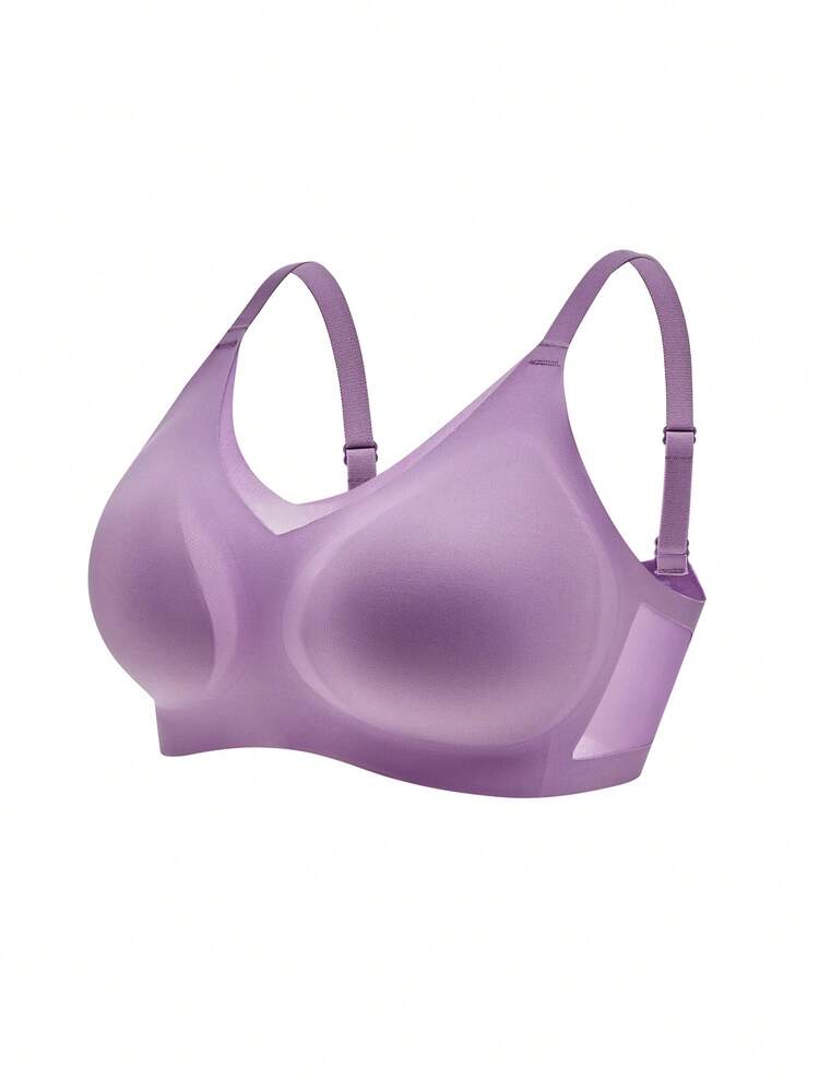 Soutien-gorge sans couture aéré à maintien latéral, en maille respirante, sans fil, avec couverture intégrale, de couleur violet "Dream Curve 2ndSkin". Sous-vêtements "Freedom Bra No Show" confortables et essentiels, convenant également aux adolescentes, jeunes filles et enfants.