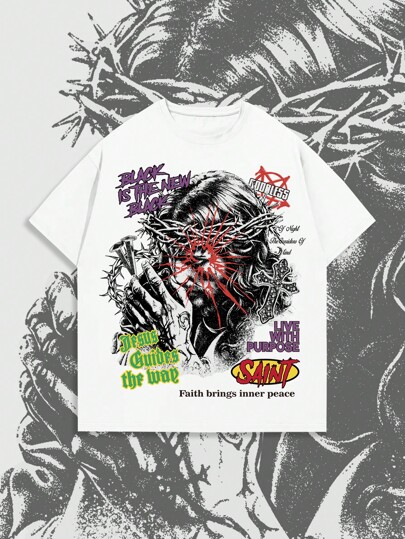 Street Life T-shirt graphique à manches courtes et col rond pour hommes, pour une tenue décontractée quotidienne