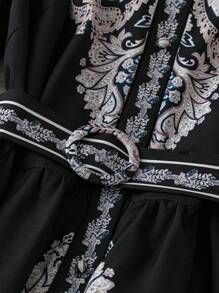 SHEIN Clasi Đầm dài chữ A hở trước tay đèn lồng thanh lịch lãng mạn cỡ lớn cho nữ - Nhiều màu - Xem 4