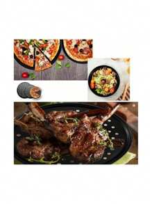 1pc Pizza Pan With Holes, Round Pizza Pan For Oven,9.65 Inch (About 24.5 Cm),11 Inch (About 27.9 Cm),12.6 Inch (About 32 Cm) Baking Pan, Non-Stick Baking Supplies Family Restaurant Kitchen Steel Fresh-Keeping Pizza Pan - Black - View 3