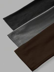 SHEIN EZwear Bộ 3 áo thun dài tay bó cổ tròn thường ngày cho nữ - Nhiều màu - Xem 13