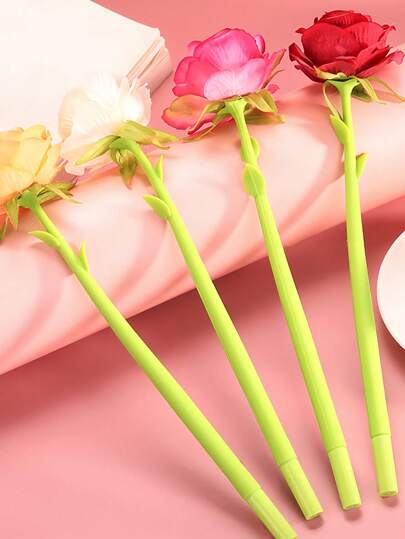 قلم هلامي ذو تصميم أزهار، ذو ألوان عشوائية مناسب كهدية للطلاب في بداية العام الدراسي'