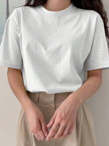 DAZY Solid Drop Shoulder Tee Summer