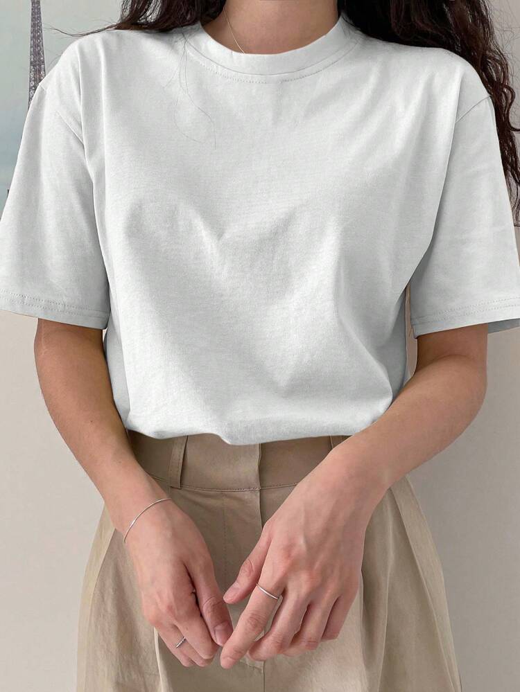 Women's Solid Color Casual Short Sleeve T-Shirt