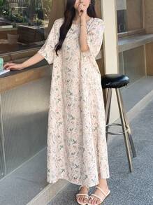 FRIFUL 女士印花长连衣裙，返校季连衣裙，度假装，复活节女装 - 彩色 - 查看 6