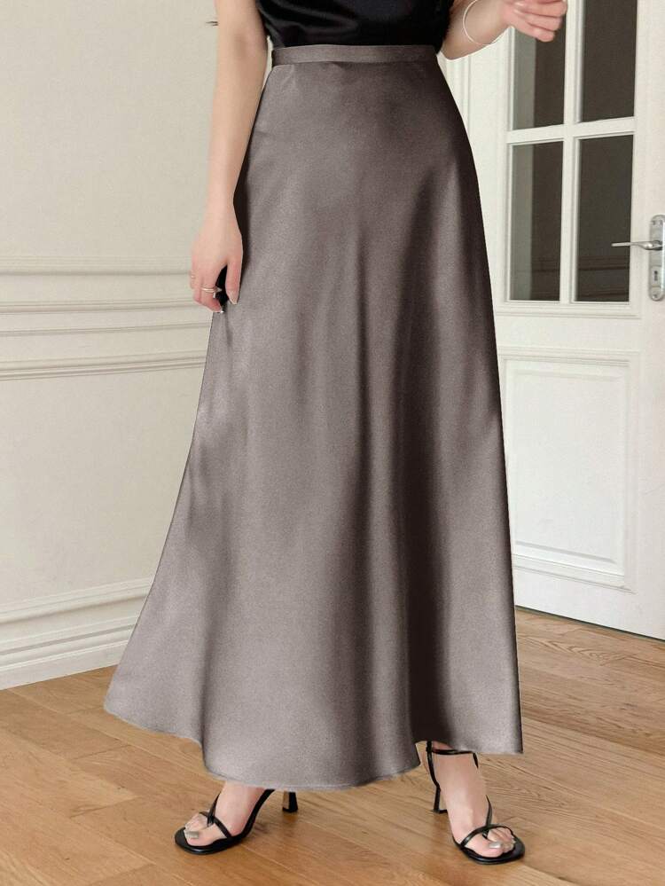 Women Solid Color High Waist Elegant Long Mermaid Skirt Summer