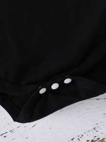 Pelele de manga corta con estampado de letras sencillo de moda para bebé niño, verano