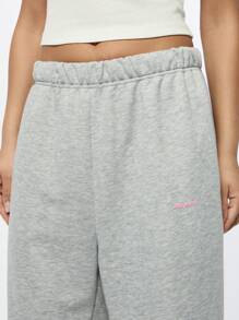 SUMWON WOMEN Wide Leg French Terry Sweatpants Cozy Lounge Pants Athletic Workout Joggers With Elastic WaistbAnd ComFortable Athleisure Winter Training Pants - Grey - View 6