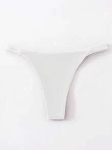 Swim Basics Women's Solid Color Sexy Bikini Bottom For Summer Beach - White - View 2