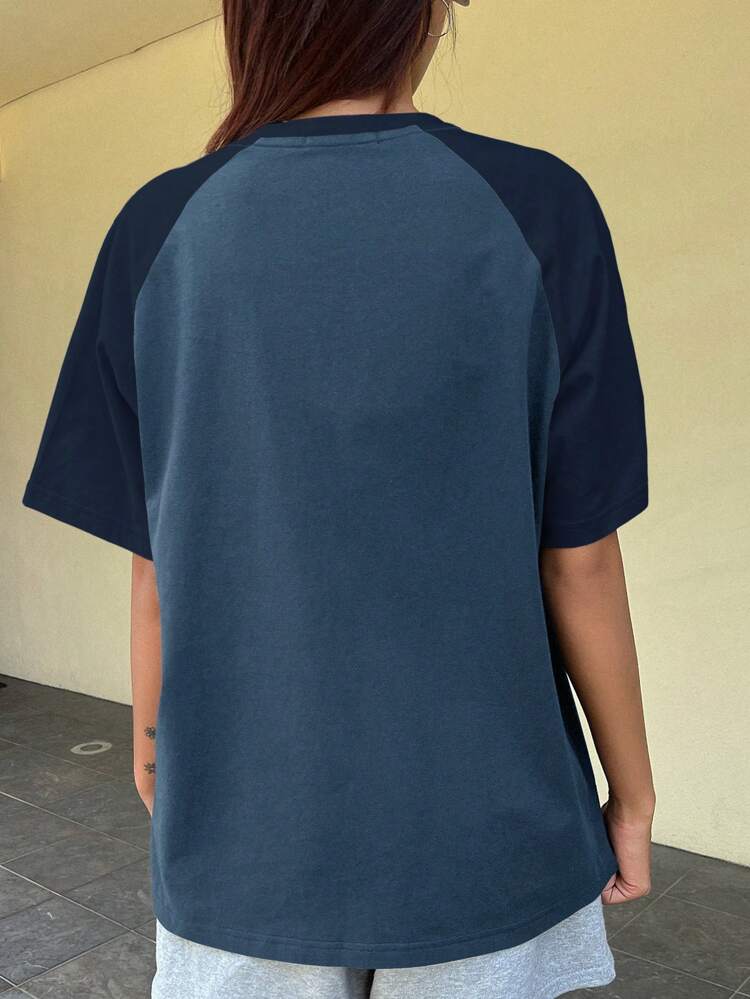 Letter Graphic Raglan Sleeve Tee