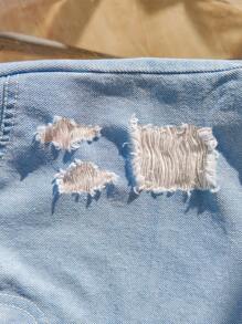 Bébé/Tout-petit Filles Mignon Décontracté Minimaliste Quotidien Dentelle Volant Ourlet unicolore Blanc Doux Tricoté T-Shirt à Manches Courtes et Jupe Mini en Jean à Taille Élastique Bleue, Nouveau Printemps/Été, Convient pour le Quotidien, les Vacances et les Sorties