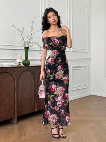 EastFlair Elegante off-shoulderjurk met bloemenprint voor dames
