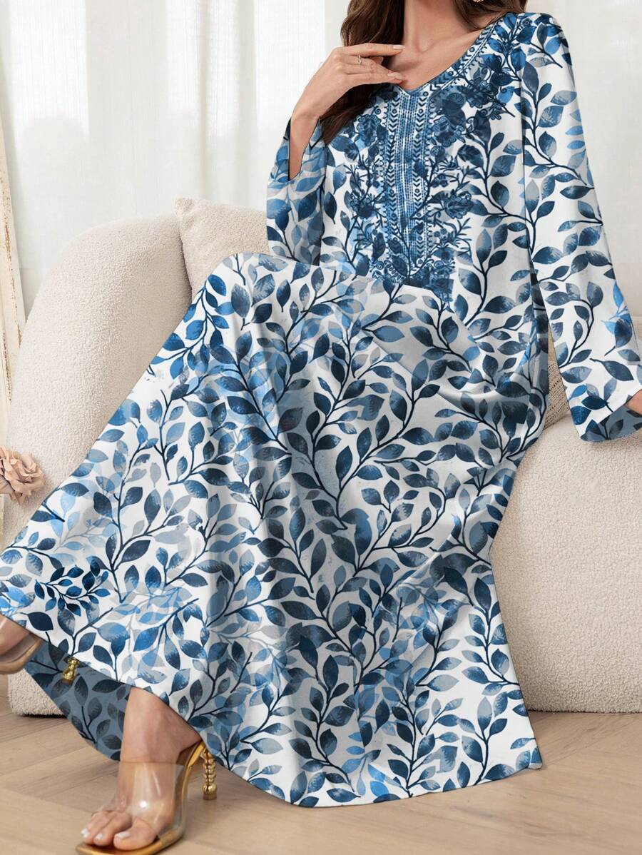 Al Najma 女士阿拉伯风格长袖简约时尚连衣裙，端庄