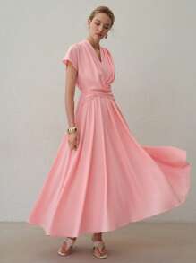 MOTF PREMIUM Vestito con pieghe e zip - Rosa - Visualizzare 5