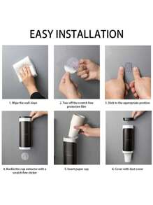 SHEIN Disposable Cup Holder, Automatic Cup Dispenser, Water Dispenser, Paper Cup Holder, Wall Mounted Household Non Perforated Creative Storage Rack - Multicolor - View 3