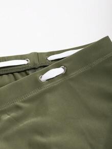 Manfinity Swimmode Men's Tie Waist Casual Swim Trunks For Vacation