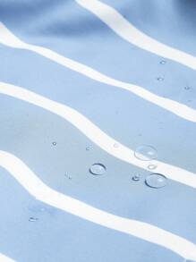 Manfinity KASUA Men's Palm Tree & Striped Drawstring Waist Beach Shorts - Baby Blue - View 3