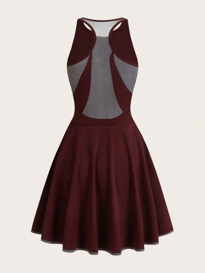 Gameset SHEIN Sport Damen Lässig Minimalistisches burgunderfarbenes Outdoor-Kleid, Alltagsbekleidung