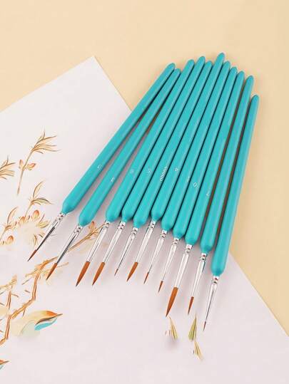 4/6/11 支狼毛尖头画笔、勾线笔、水彩笔、软毛油画笔、细尖勾线笔、轮廓绘图笔、返校、学校用品