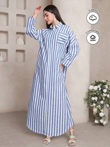 Veilorie 简约休闲日常女装阿拉伯连衣裙，端庄