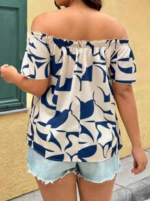 SHEIN VCAY Plus Size Casual All-Over Printed Design Shirt, Summer - Multicolor - View 2