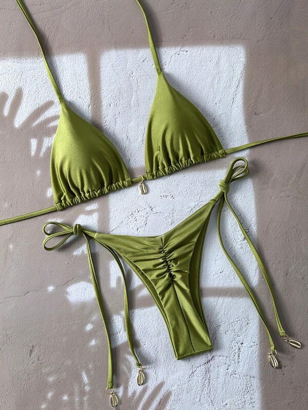SHEIN Swim Costum de baie cu bikini de vacanță de primăvară