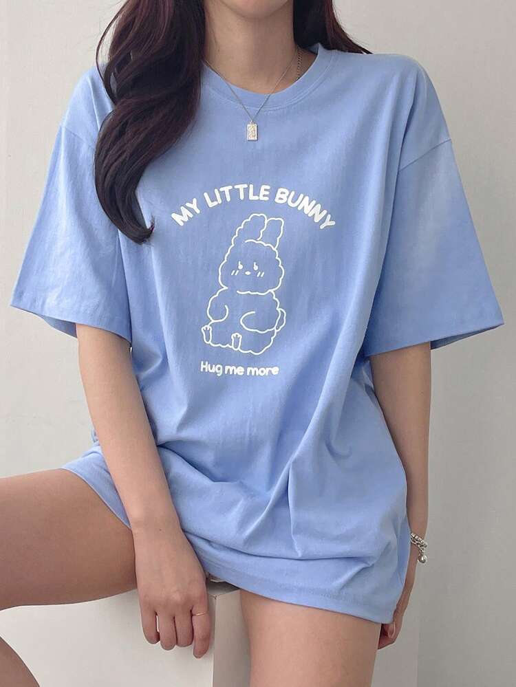 Women Summer Short Sleeve Casual T-Shirt With Slogan Print Cute Tops Oversized T-Shirt,Graphic Tees,Teacher Outfits