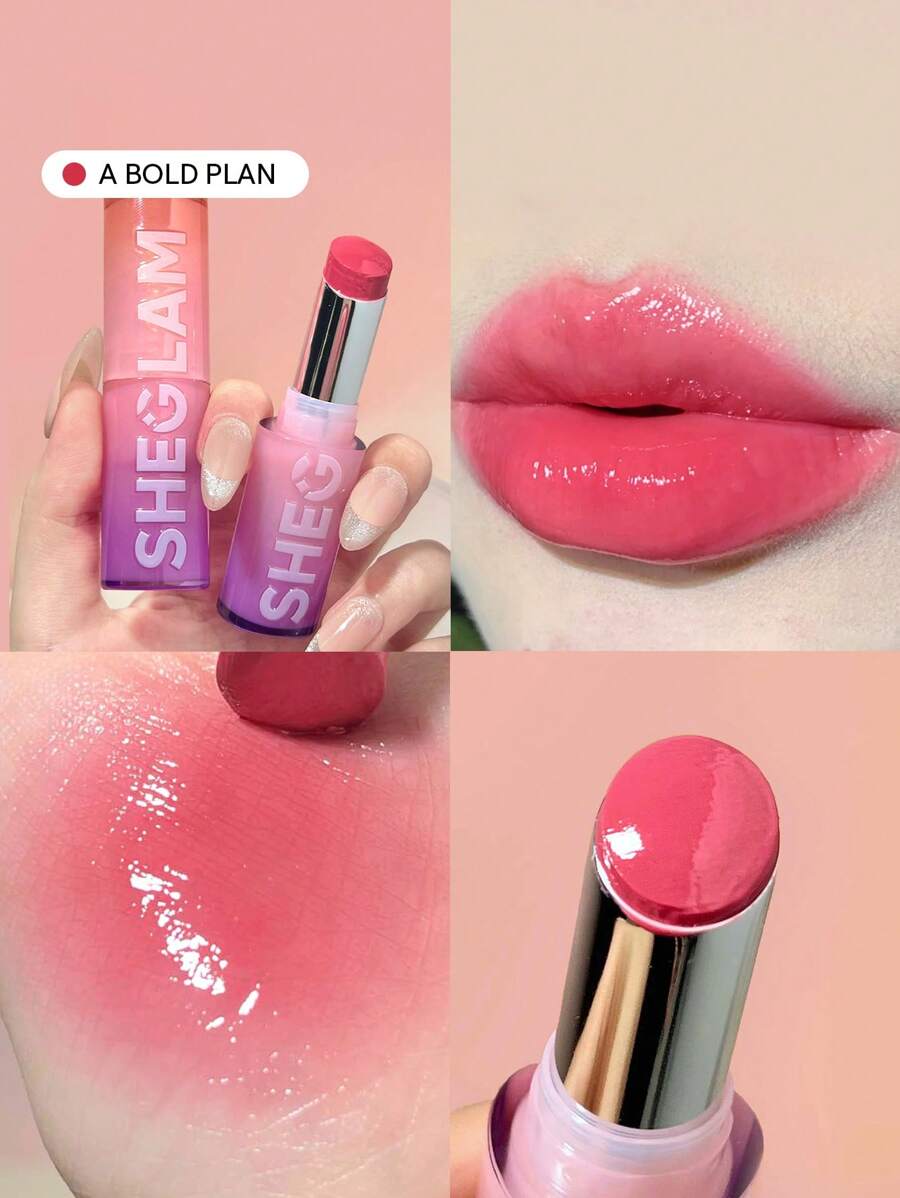 SHEGLAM Mirror Kiss 高光澤唇膏-A Bold Plan 12 色高光澤閃亮唇膏保濕減少唇部細紋潤唇膏唇妝 品牌 美容 化妝 化妝品 適合女性與女孩 完美搭配夏季春季 Y2K 時尚 流行 生日 母親節禮物 假期 派對準備就緒 最佳顏色 - A Bold Plan - 查看 1