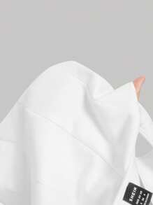 SHEIN MOD 女士白色刺绣系带绒面革短款上衣，波西米亚风节日紧身胸衣上衣 - 白色 - 查看 5