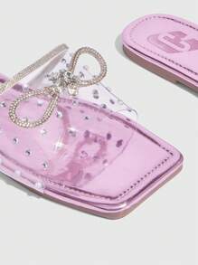 CUCCOO SZL Women's Red Fashion Metal Buckle Flat Sandals - Pink - View 4