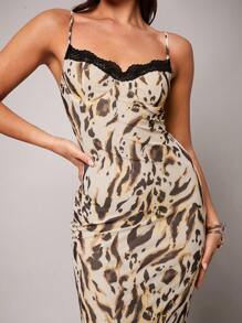 Silquee Họa tiết động vật trong suốt gợi cảm dành cho nữ, họa tiết động vật vẽ bằng mực, váy maxi ren tương phản, phù hợp mặc hàng ngày, mặc đi nghỉ, hẹn hò lãng mạn, kỳ nghỉ xuân, kỳ nghỉ bãi biển, áo choàng bikini, tiệc bikini, đi chơi đêm, tụ tập bạn gái, tiệc bãi biển, tiệc hồ bơi, trang phục ngày lễ, tiệc thiên nhiên, nghỉ dưỡng trong cabin - Nhiều màu - Xem 3