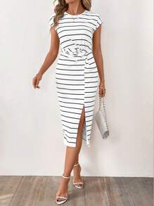 Ellevyn Vestido flojo de largo medio y estilo casual con rayas para mujer, conjunto de verano, atuendo de playa para mujer, conjunto para conciertos de country, conjunto de vacaciones casual, conjunto de country para mujer, vestido de Pascua para mujer, estilo bohemio, conjunto para concierto de mujer, Día de San Patricio, conjunto de festivales rave, conjunto para el Día de San Patricio, conjunto de Ibiza, conjunto de verano para mujer, vestido de verano, primavera break