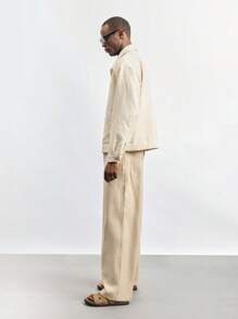 Maija Men's Casual Solid Color Textured Dual Pocket Jacket