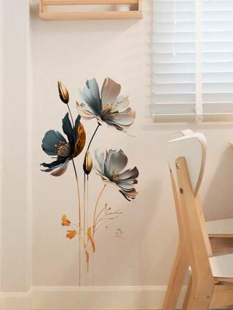 SHEIN 1 套（2 件）浮雕花墙贴